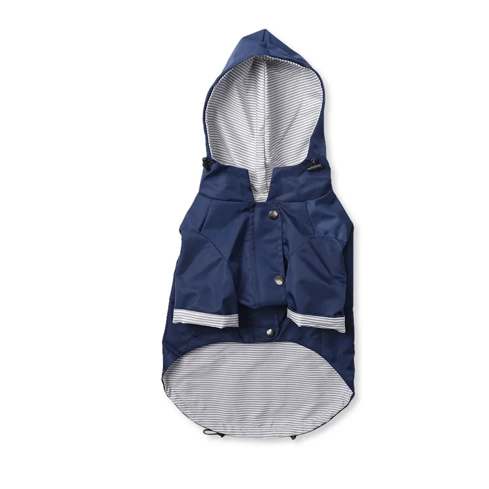 Dog Raincoat with Hood, Reflective Zip-Up Pet Jacket Windbreaker, S-5XL Large Breed Dog Raincoat with Hood, Reflective Zip-Up Pet Jacket Windbreaker, S-5XL Large Breed