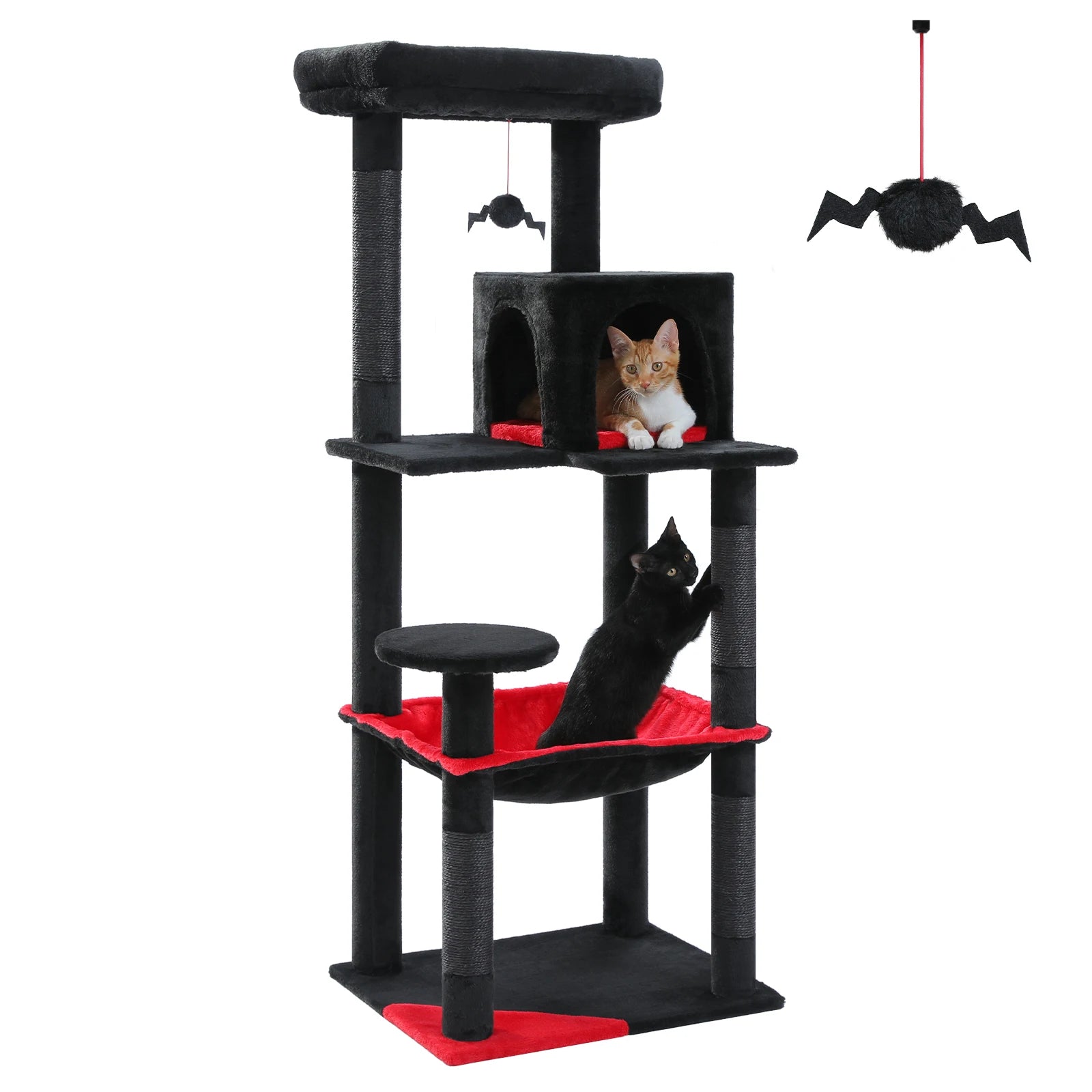 5-Level Cat Tree Tower for Large Cats with Hammock, Condo & Scratching Posts 5-Level Cat Tree Tower for Large Cats with Hammock, Condo & Scratching Posts