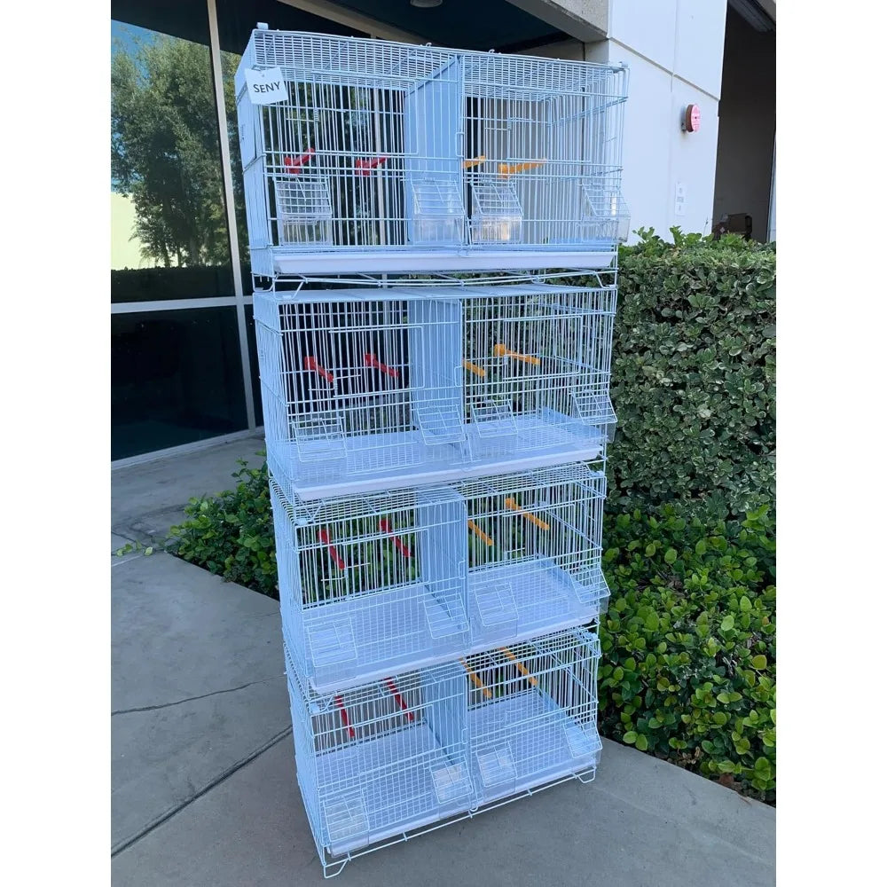 Set of 4 Stackable Breeding Bird Cage for Canary, Finch, and Small Birds Set of 4 Stackable Breeding Bird Cage for Canary, Finch, and Small Birds