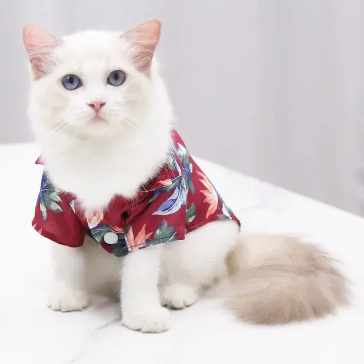 Hawaiian Style Summer Dog Shirt, Beachwear for Small & Medium Dogs, Puppies, and Cats Hawaiian Style Summer Dog Shirt, Beachwear for Small & Medium Dogs, Puppies, and Cats