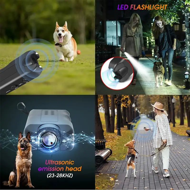 3-in-1 Portable Ultrasonic Dog Repeller & Anti-Barking Training Device with LED 3-in-1 Portable Ultrasonic Dog Repeller & Anti-Barking Training Device with LED
