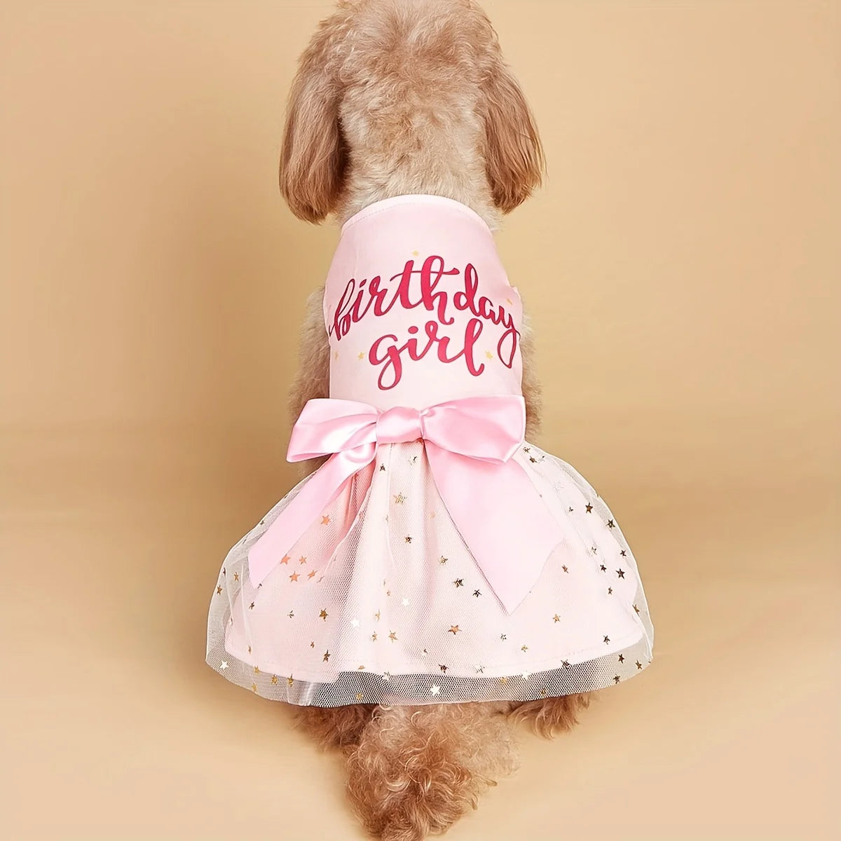 Pink Bowknot Dog Dress, Tulle & Sequin Pet Outfit for Birthdays & Parties Pink Bowknot Dog Dress, Tulle & Sequin Pet Outfit for Birthdays & Parties