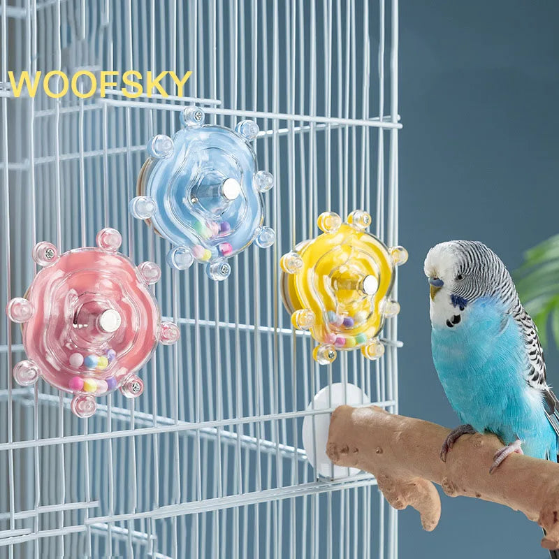 Interactive Rotating Parrot Treat Dispenser Toy — Bird Cage Mental Stimulation Toy Interactive Rotating Parrot Treat Dispenser Toy — Bird Cage Mental Stimulation Toy