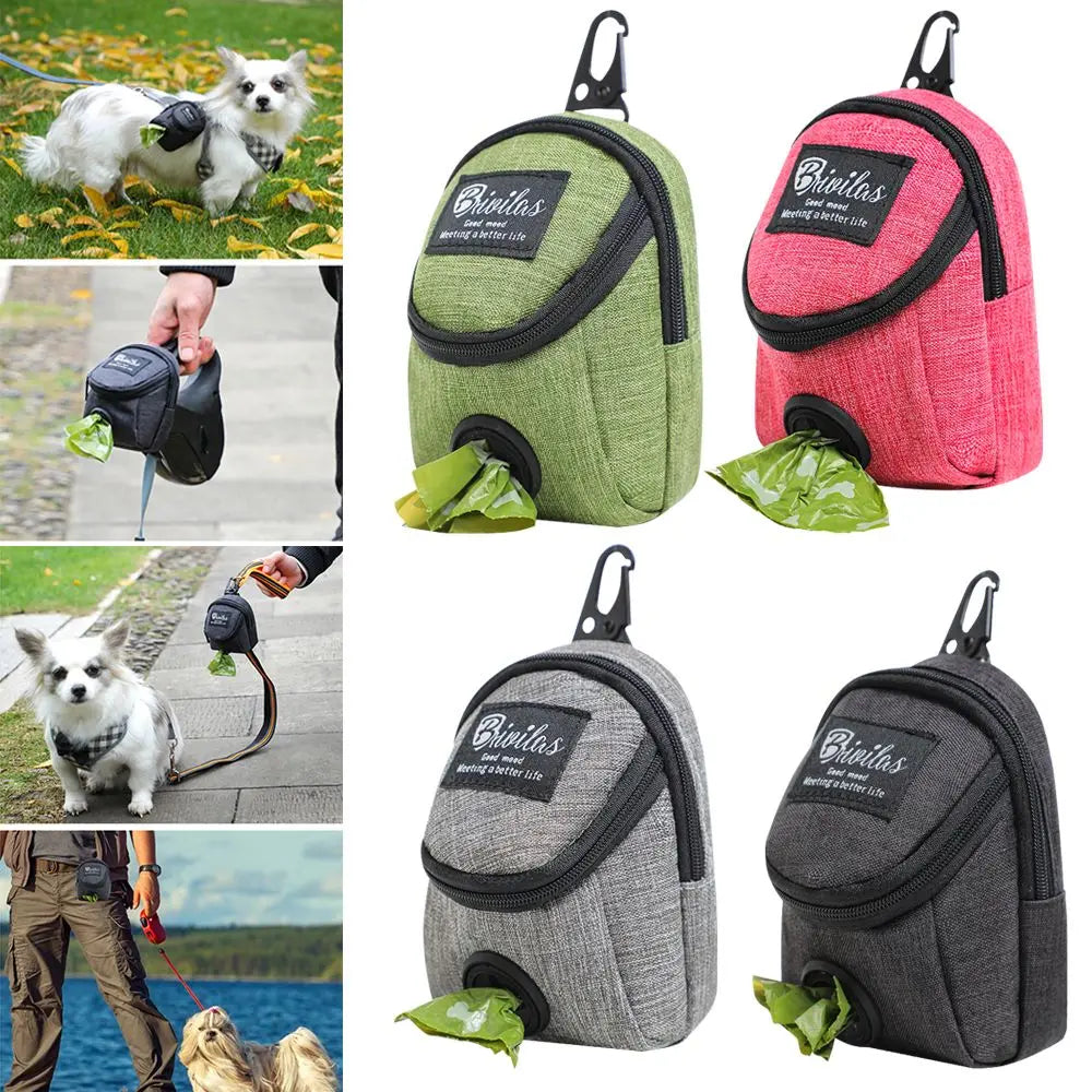Portable Dog Training Treat Pouch, Outdoor Pet Snack Reward Bag with Poop Bag Holder Portable Dog Training Treat Pouch, Outdoor Pet Snack Reward Bag with Poop Bag Holder
