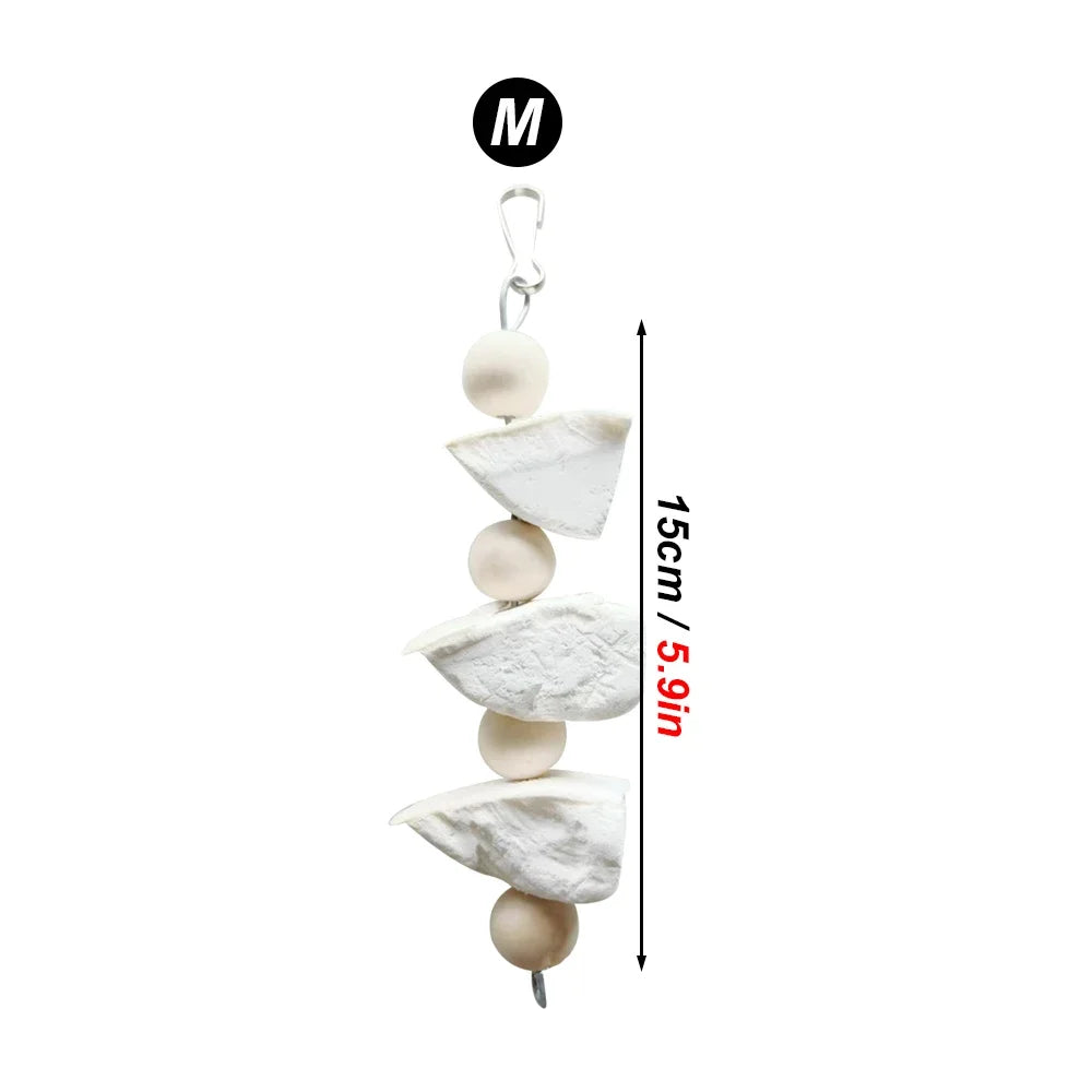 Cuttlefish Bone Hanging Chew Toy — Calcium Supplement & Beak Care for Birds & Small Pets Cuttlefish Bone Hanging Chew Toy — Calcium Supplement & Beak Care for Birds & Small Pets