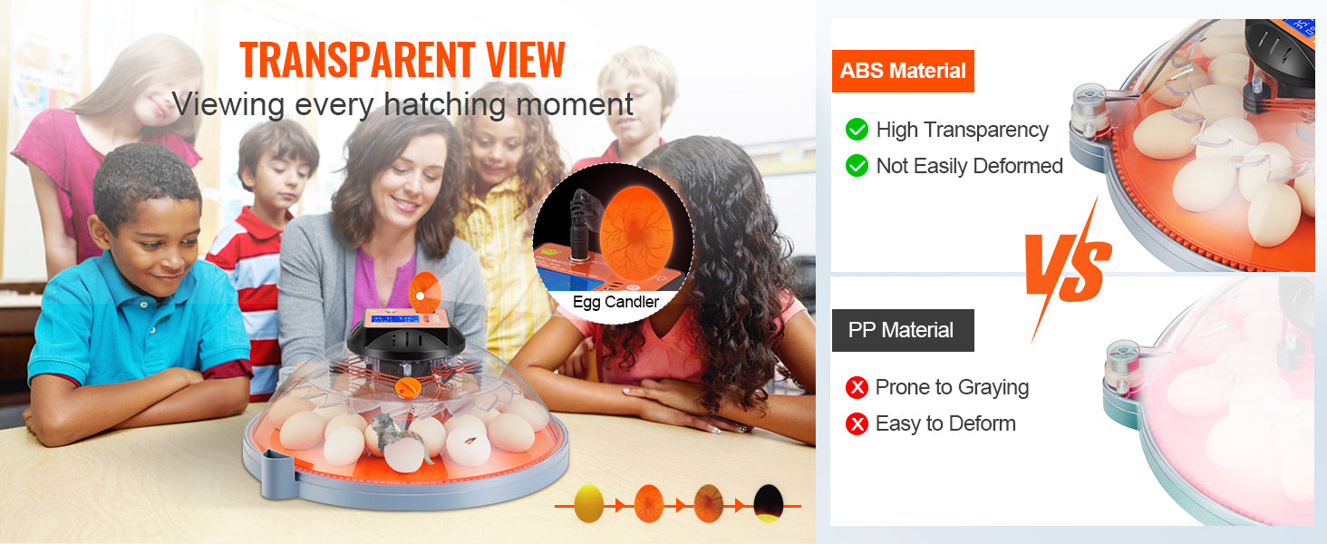 VEVOR 12/24/48 Egg Automatic Poultry Incubator with Temperature & Humidity Control VEVOR 12/24/48 Egg Automatic Poultry Incubator with Temperature & Humidity Control