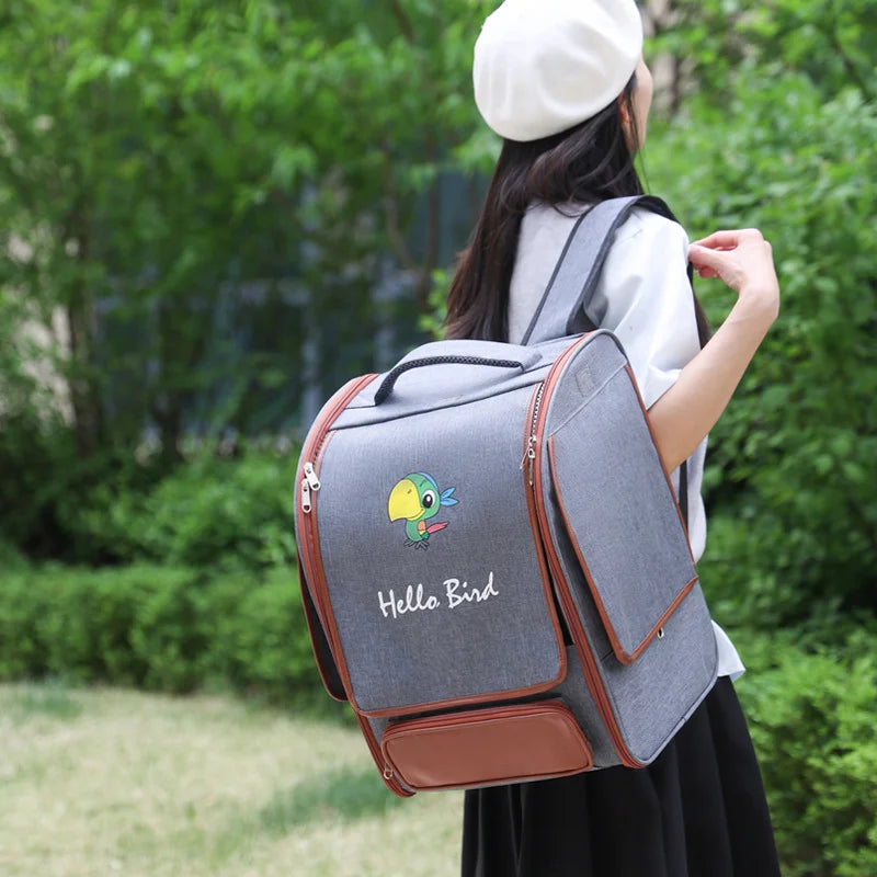 Foldable Double-Shoulder Bird Carriers