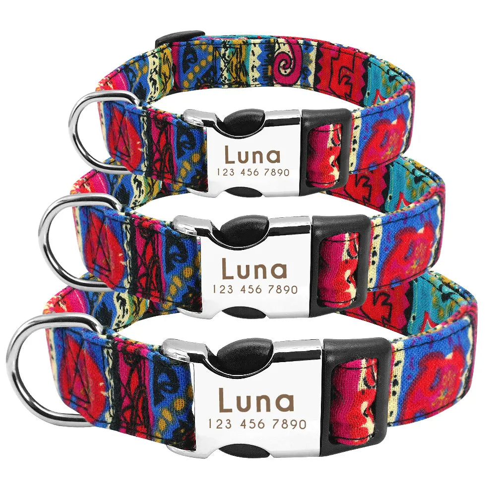Personalized Nylon Dog Collar with Free Engraved ID Tag