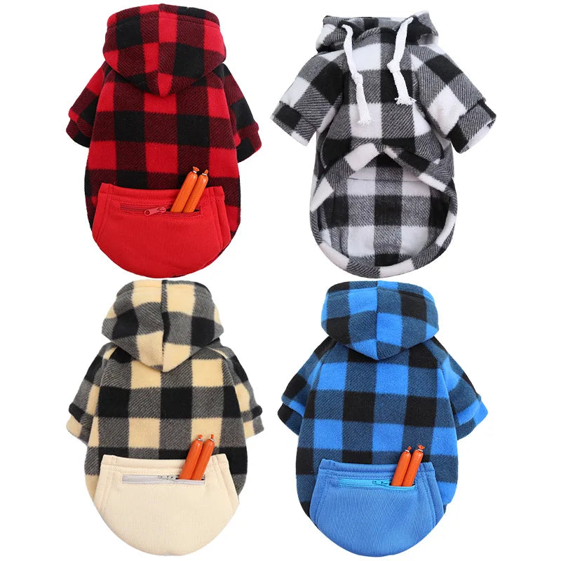 Reversible Plaid Dog Winter Coat, Warm Pet Jacket for Small, Medium & Large Dogs