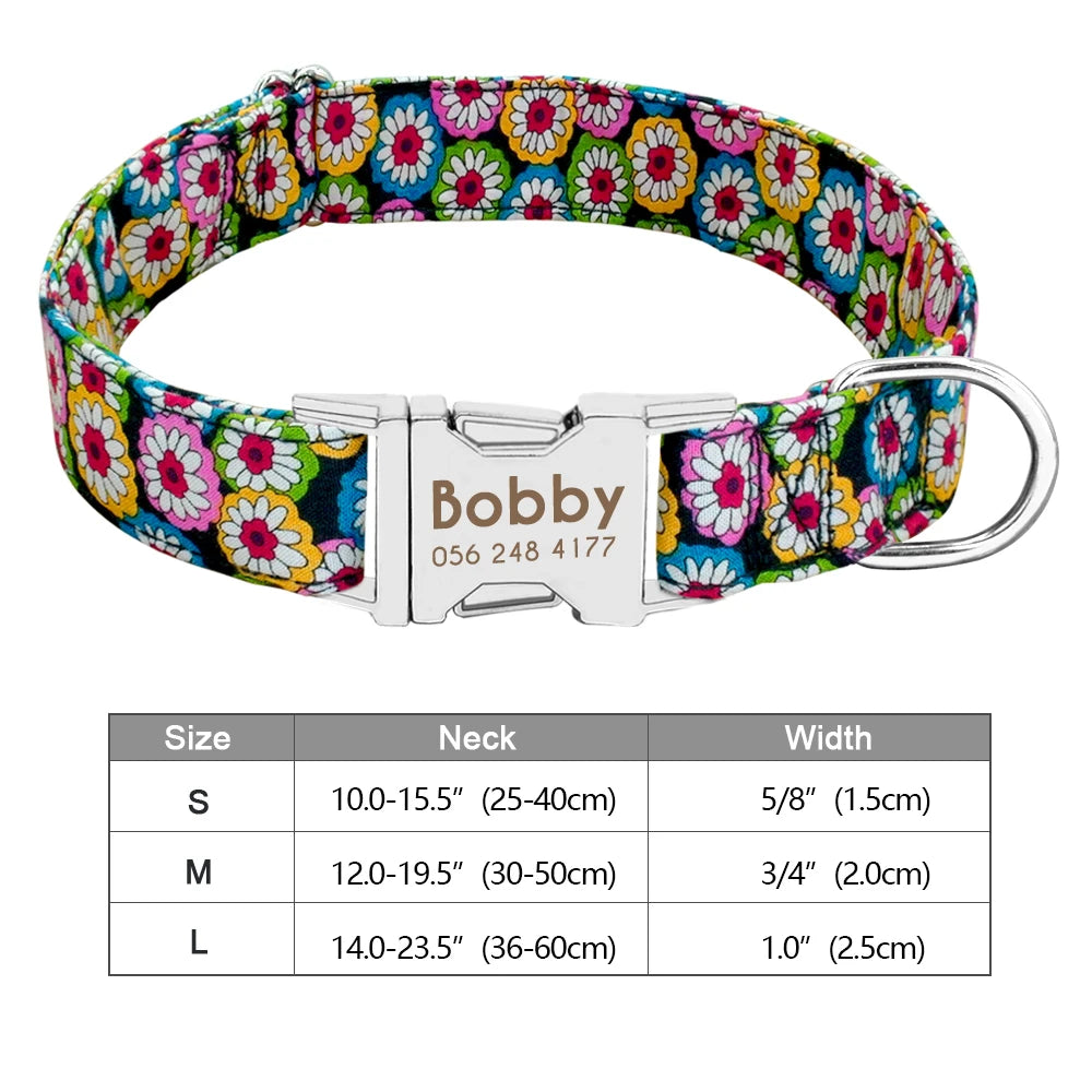 Personalized Nylon Dog Collar with Free Engraved ID Tag