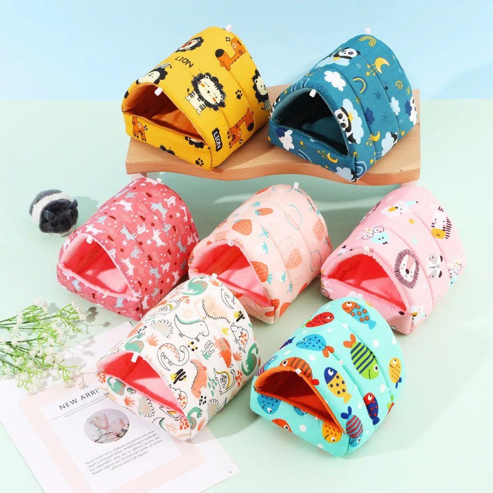 Cartoon Small Pet Sleeping Bed & Warm Nest for Winter