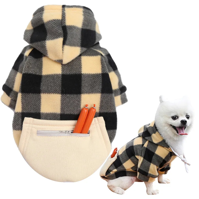 Reversible Plaid Dog Winter Coat, Warm Pet Jacket for Small, Medium & Large Dogs