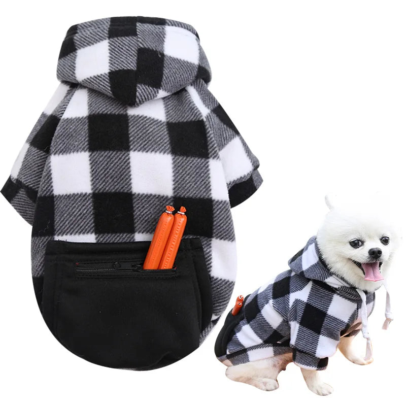 Reversible Plaid Dog Winter Coat, Warm Pet Jacket for Small, Medium & Large Dogs