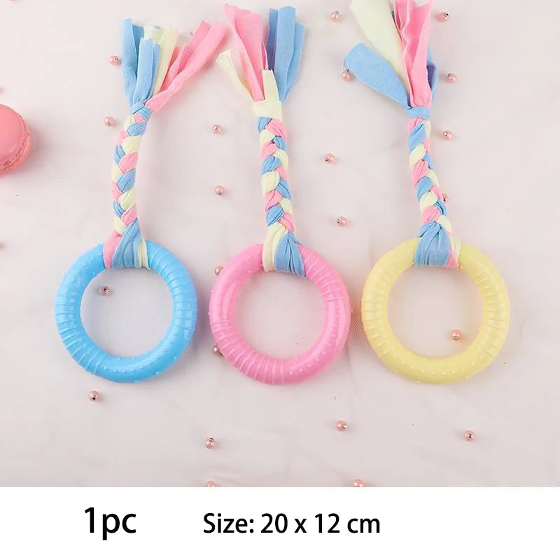 TPR Knot Dog Chew Toy – Teeth Cleaning & Interactive Toy for Small Dogs