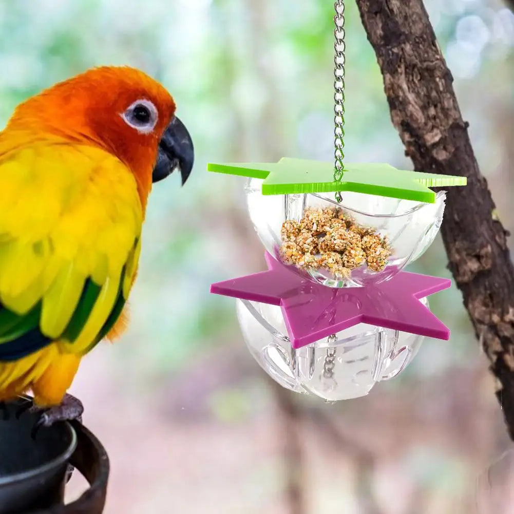 Acrylic Multi-Layer Hexagonal Bird Foraging Toy