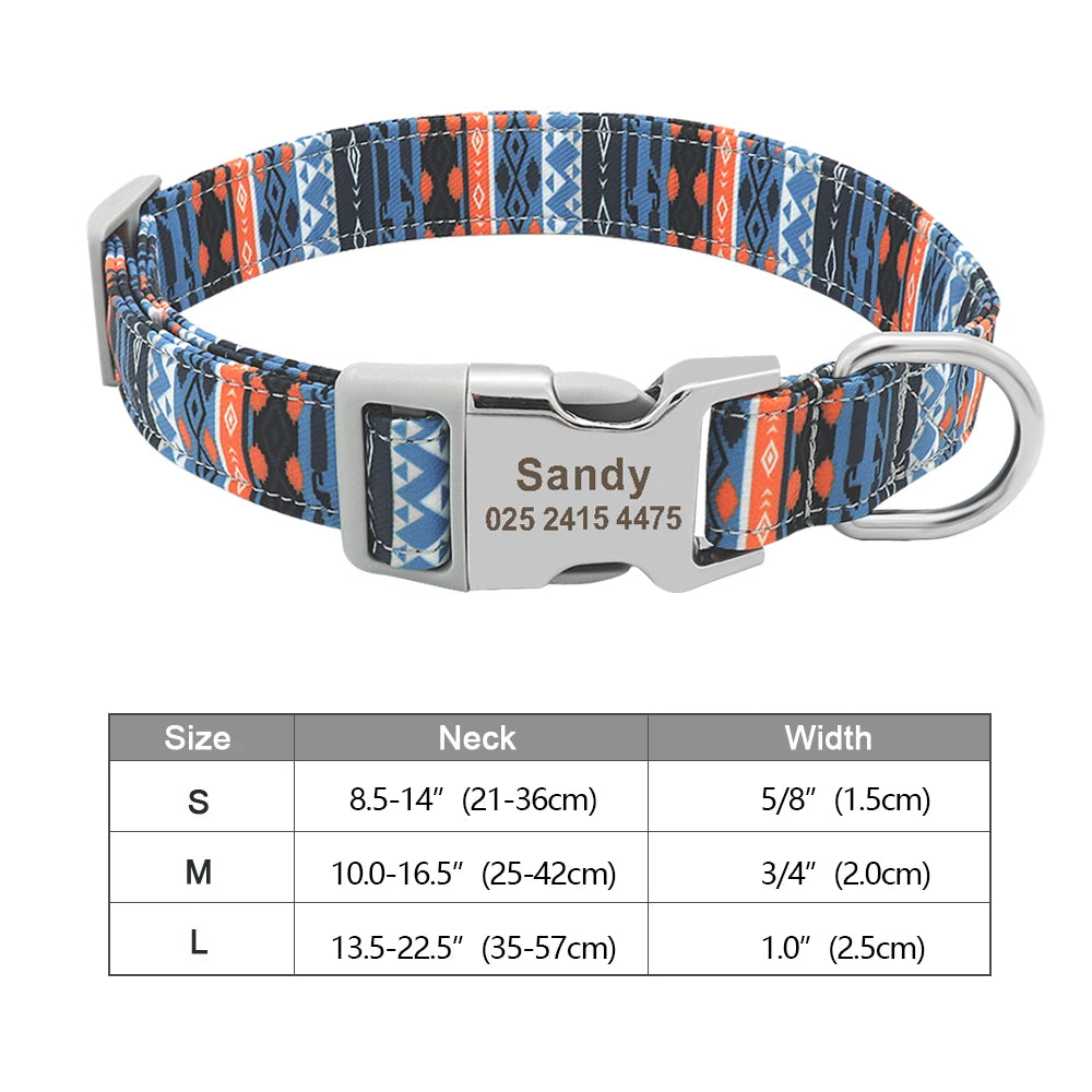Personalized Nylon Dog Collar with Free Engraved ID Tag