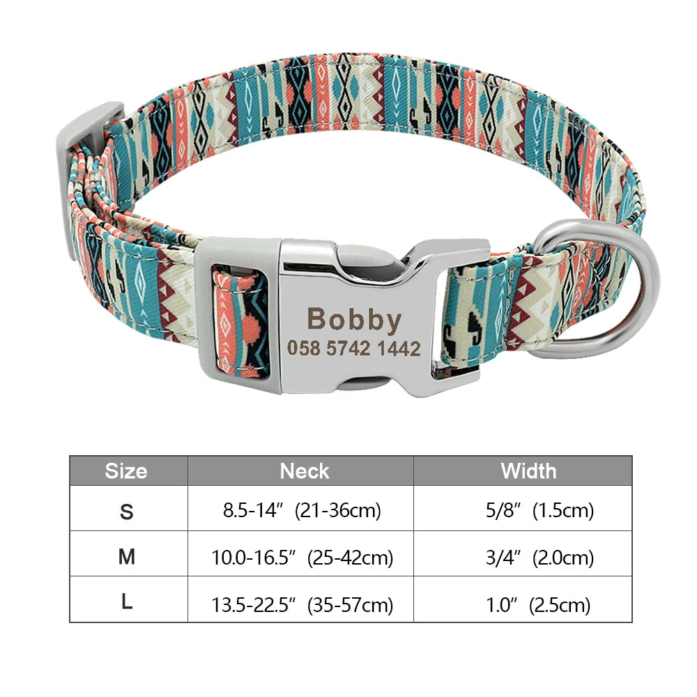 Personalized Nylon Dog Collar with Free Engraved ID Tag
