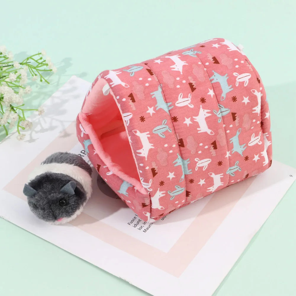 Cartoon Small Pet Sleeping Bed & Warm Nest for Winter