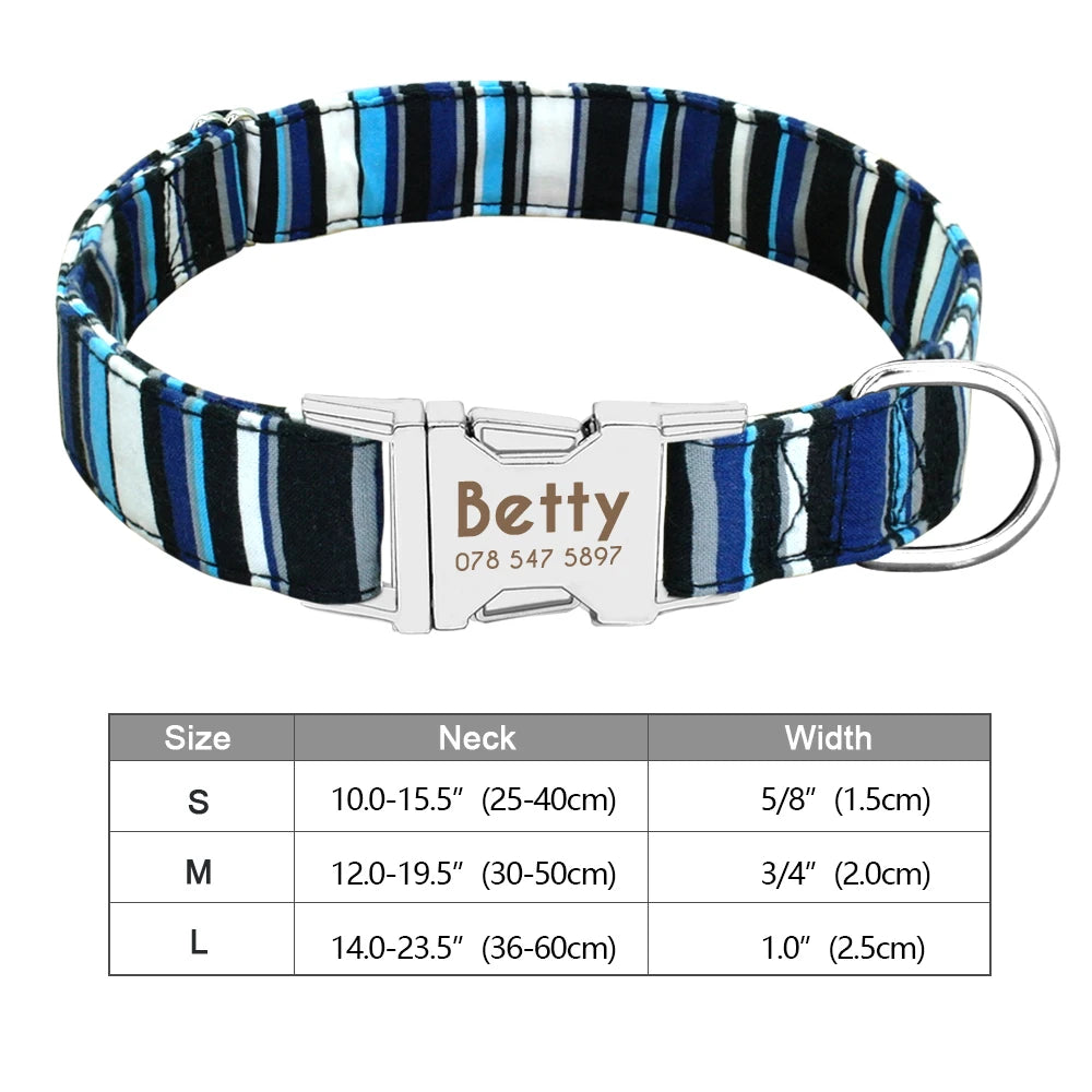 Personalized Nylon Dog Collar with Free Engraved ID Tag
