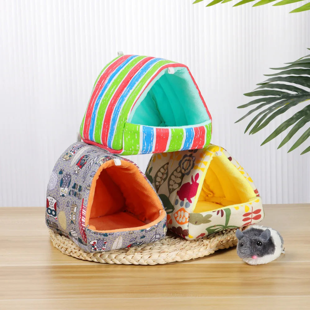 Cartoon Small Pet Sleeping Bed & Warm Nest for Winter