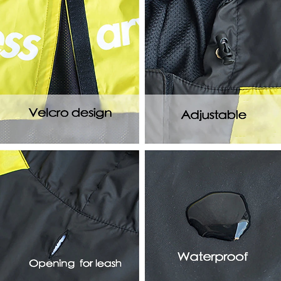Waterproof Dog Jacket, Reflective Outdoor Pet Raincoat for Small to Large Dogs