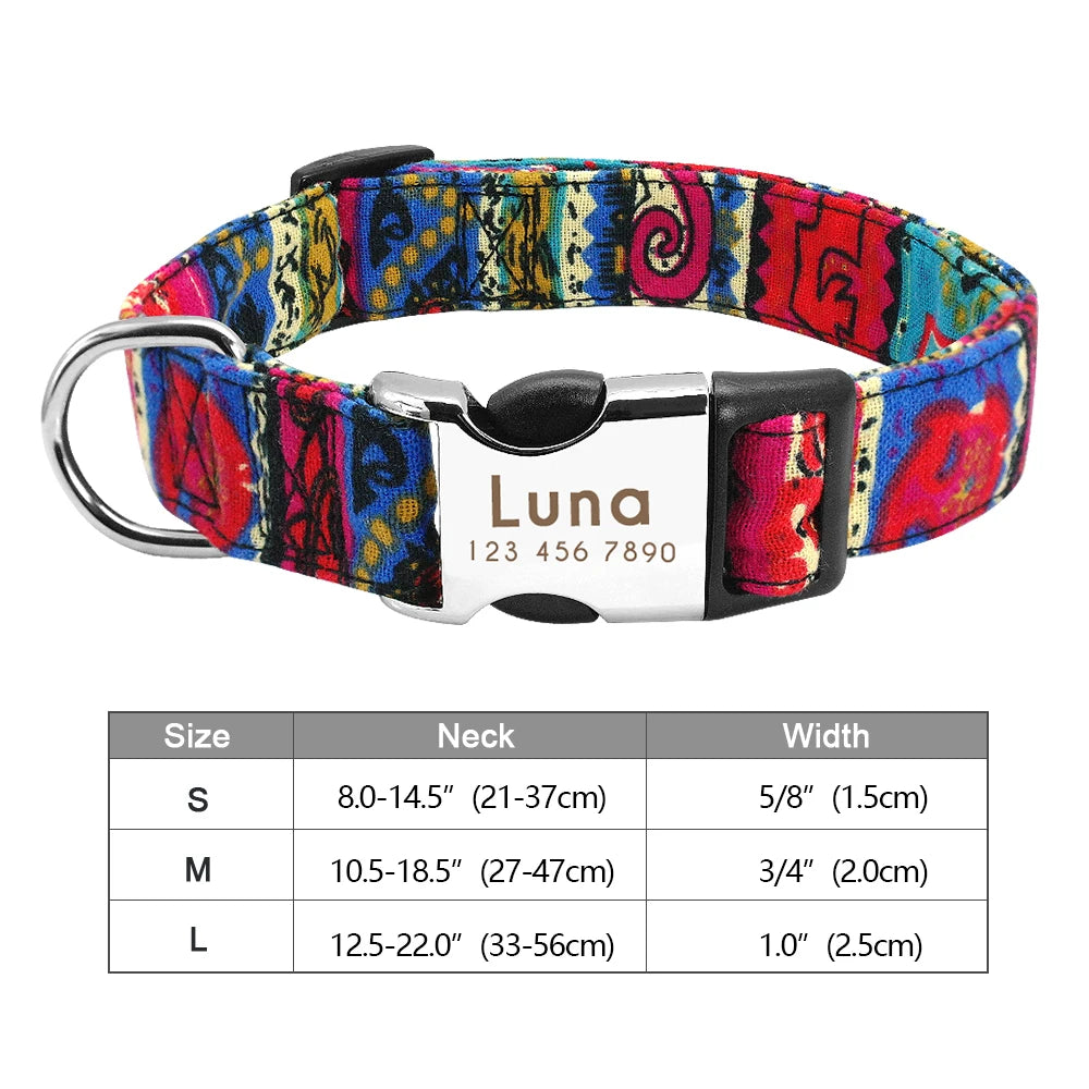 Personalized Nylon Dog Collar with Free Engraved ID Tag