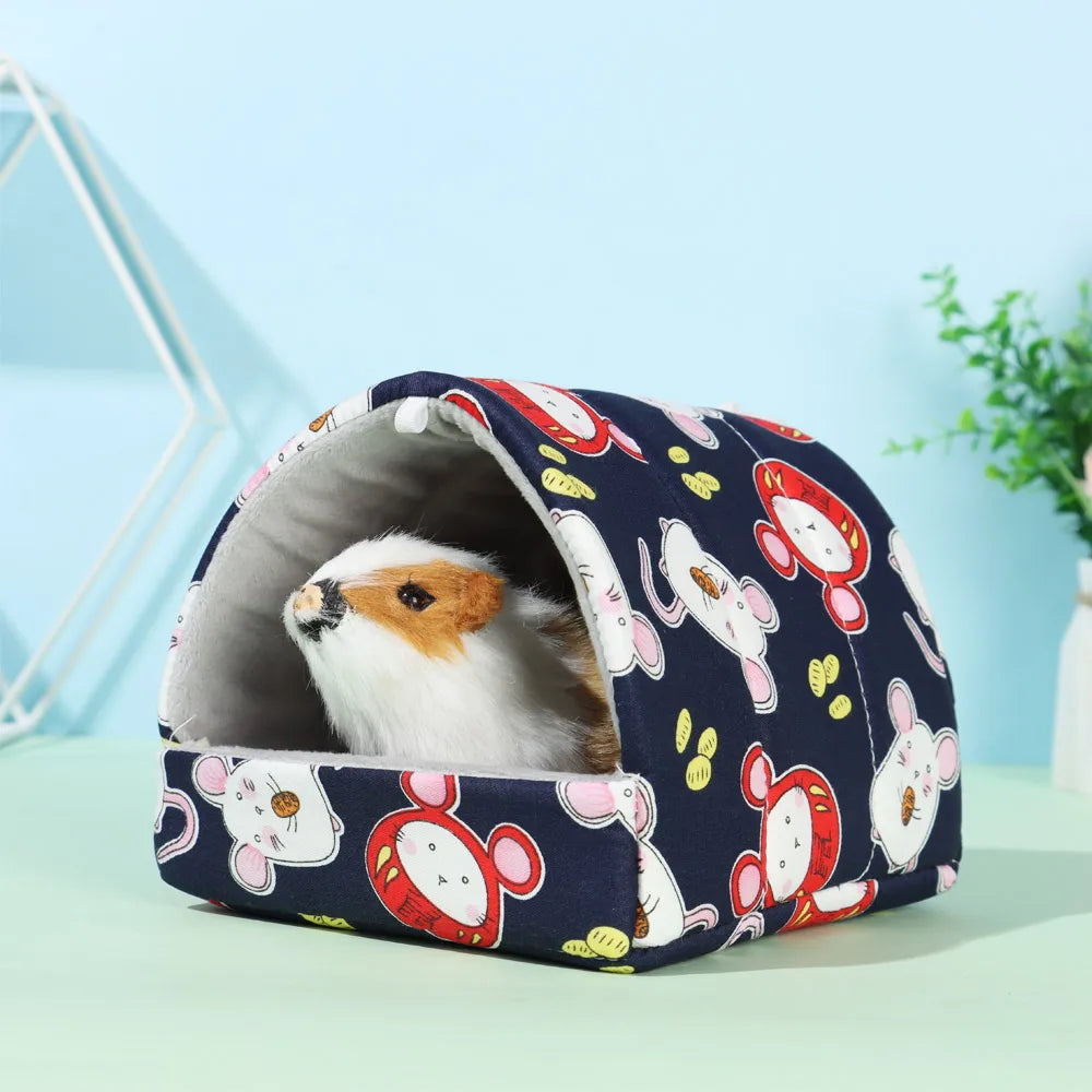 Cartoon Small Pet Sleeping Bed & Warm Nest for Winter