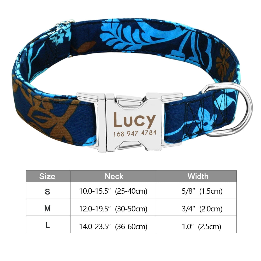 Personalized Nylon Dog Collar with Free Engraved ID Tag