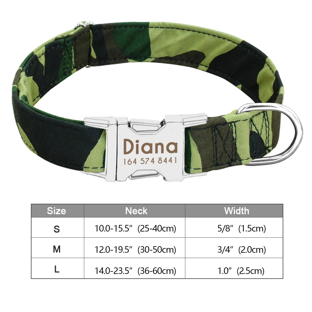 Personalized Nylon Dog Collar with Free Engraved ID Tag