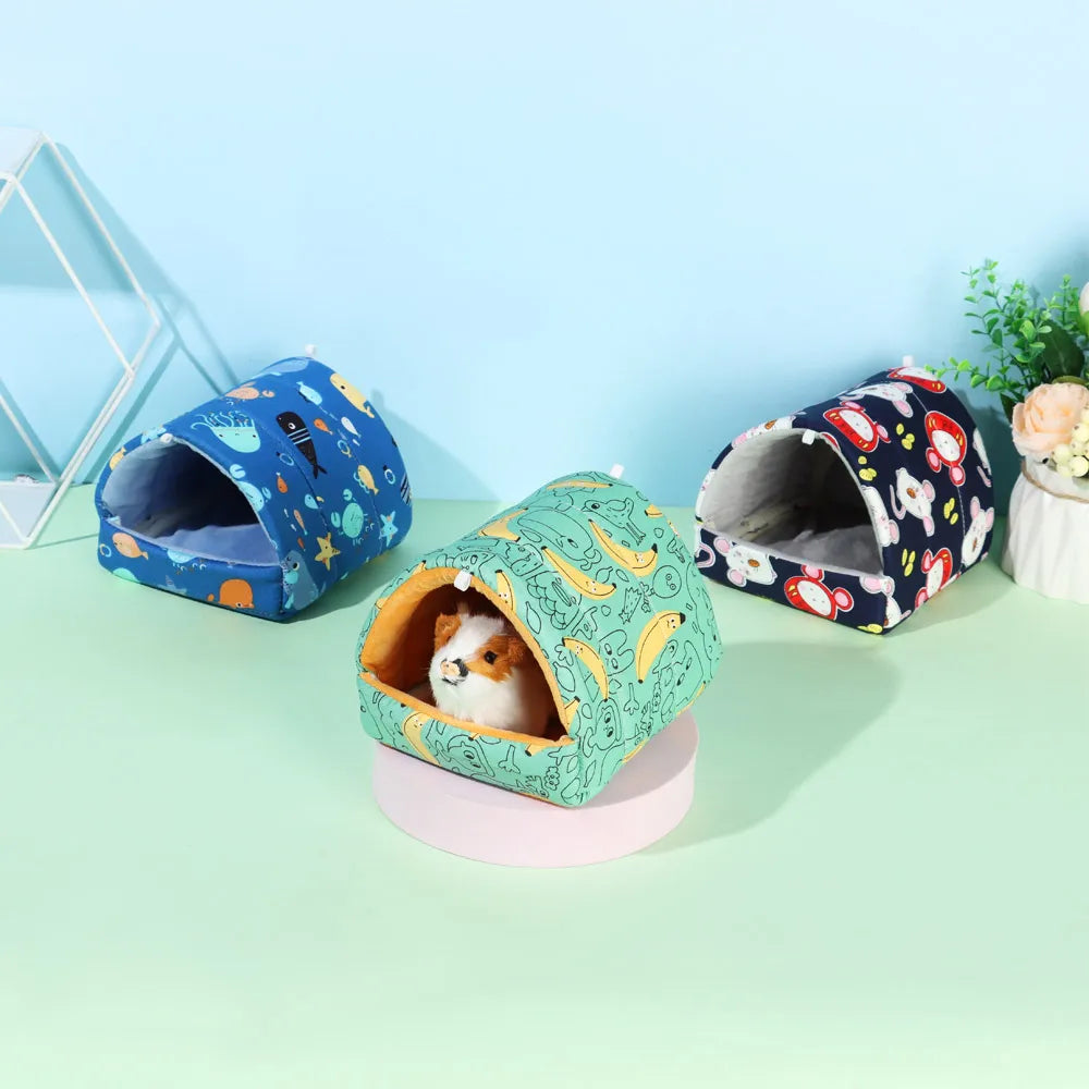 Cartoon Small Pet Sleeping Bed & Warm Nest for Winter