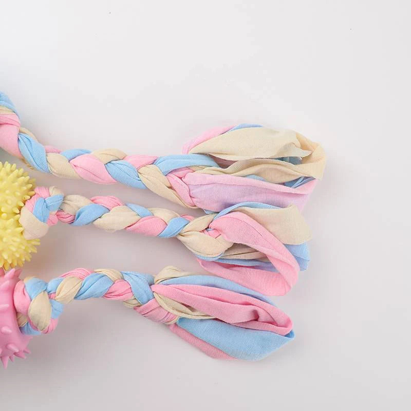 TPR Knot Dog Chew Toy – Teeth Cleaning & Interactive Toy for Small Dogs