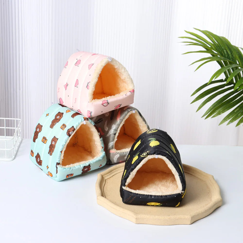 Cartoon Small Pet Sleeping Bed & Warm Nest for Winter