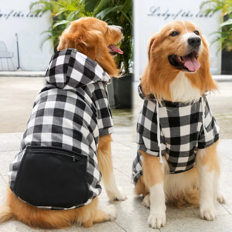 Reversible Plaid Dog Winter Coat, Warm Pet Jacket for Small, Medium & Large Dogs