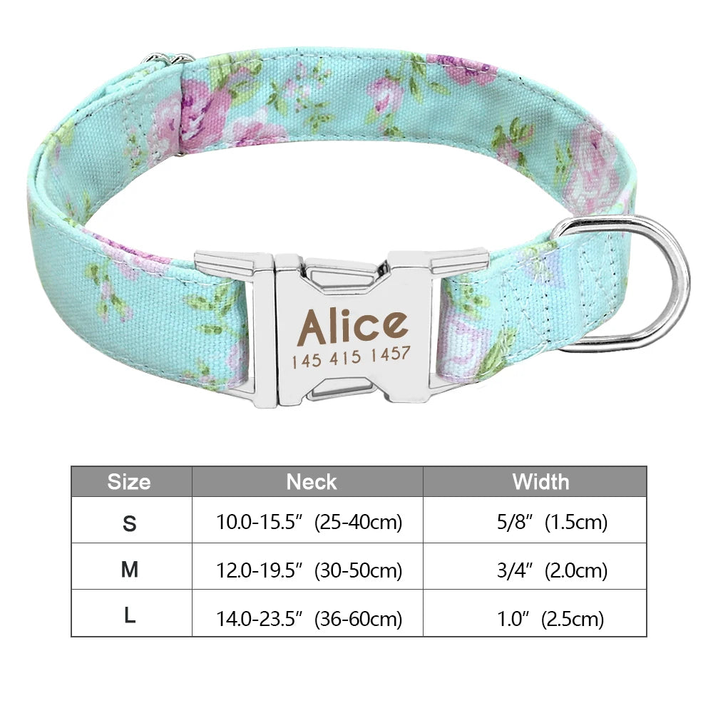 Personalized Nylon Dog Collar with Free Engraved ID Tag
