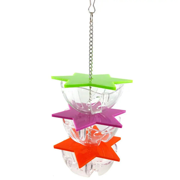 Acrylic Multi-Layer Hexagonal Bird Foraging Toy