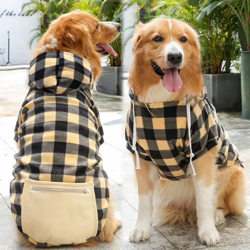 Reversible Plaid Dog Winter Coat, Warm Pet Jacket for Small, Medium & Large Dogs
