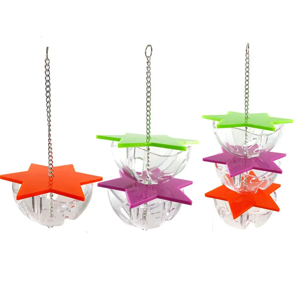 Acrylic Multi-Layer Hexagonal Bird Foraging Toy