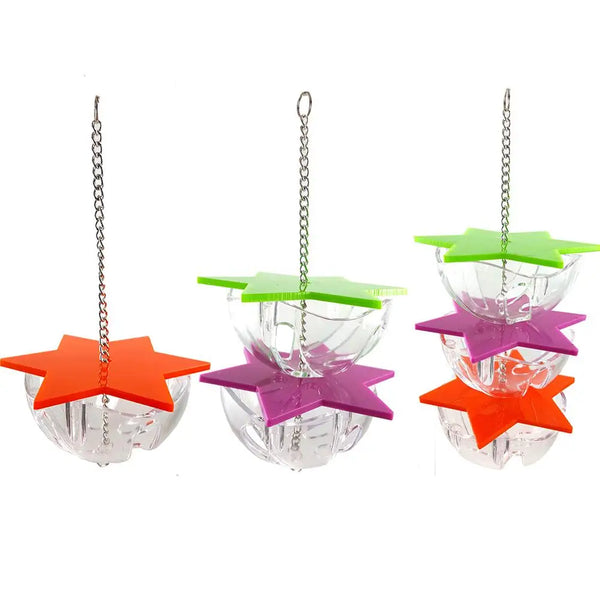 Acrylic Multi-Layer Hexagonal Bird Foraging Toy