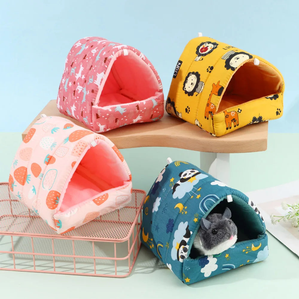 Cartoon Small Pet Sleeping Bed & Warm Nest for Winter