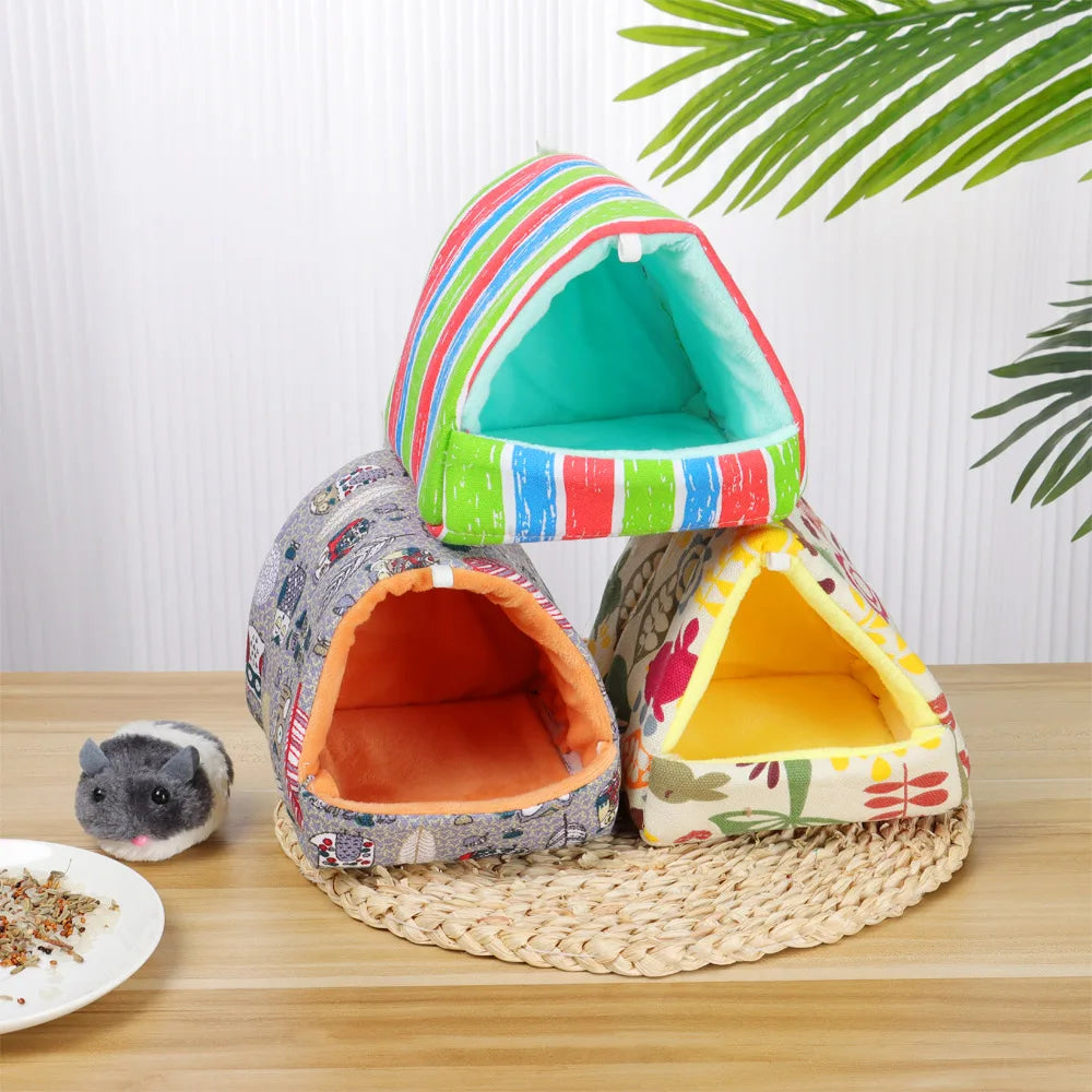 Cartoon Small Pet Sleeping Bed & Warm Nest for Winter