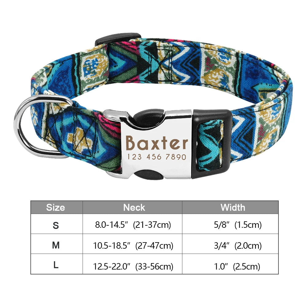 Personalized Nylon Dog Collar with Free Engraved ID Tag
