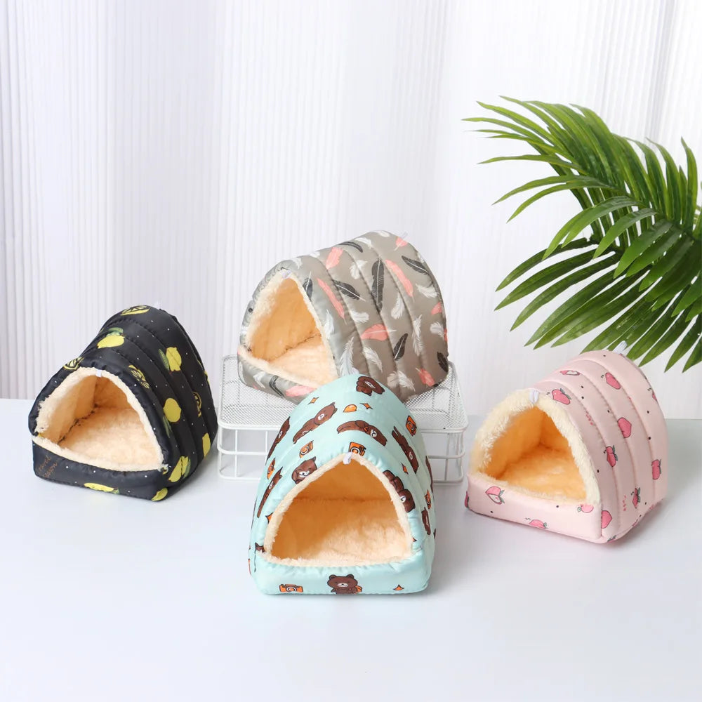 Cartoon Small Pet Sleeping Bed & Warm Nest for Winter
