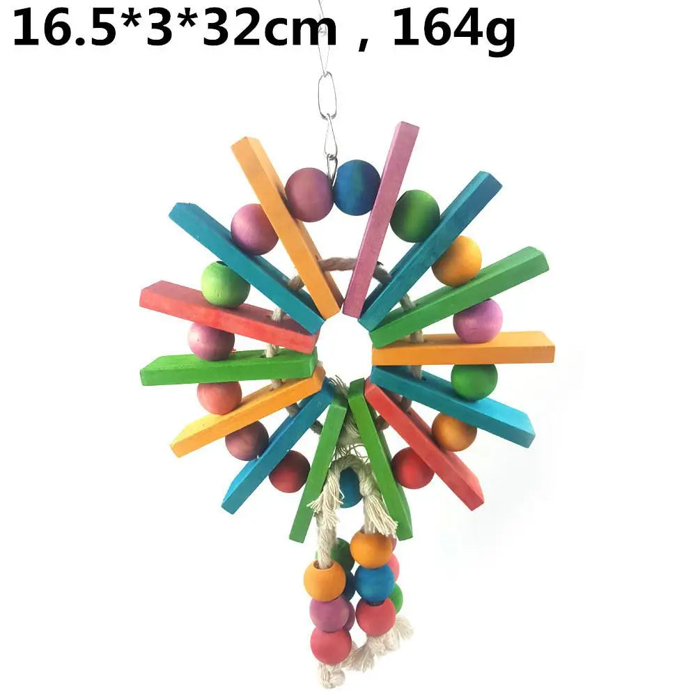 Color Wood Rope Bird Cage Accessory