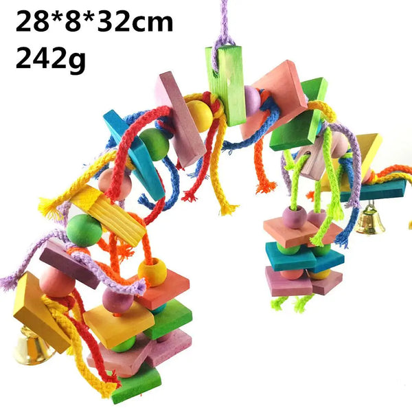Color Wood Rope Bird Cage Accessory