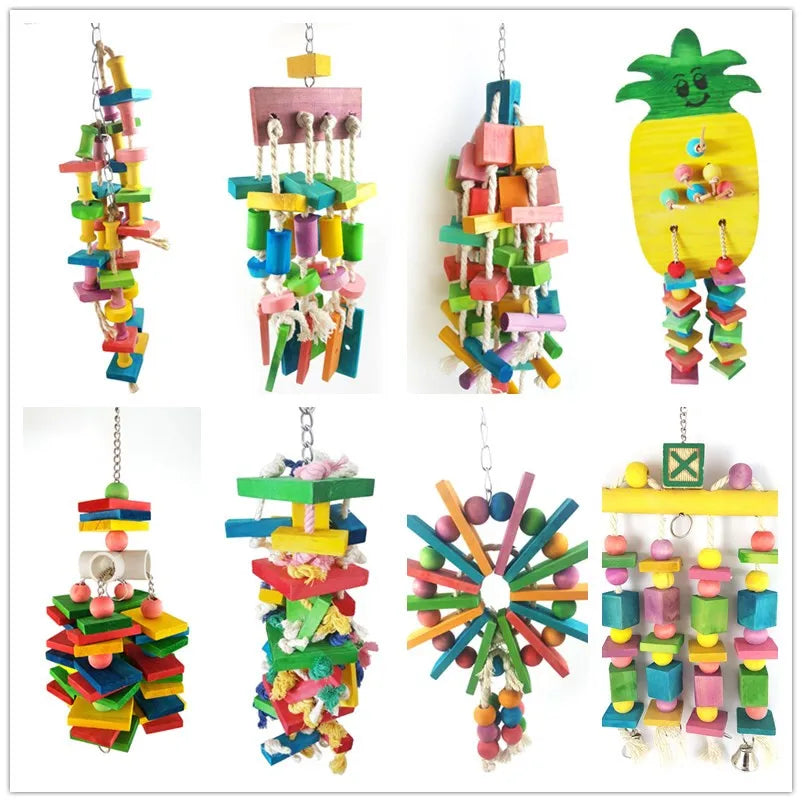 Color Wood Rope Bird Cage Accessory