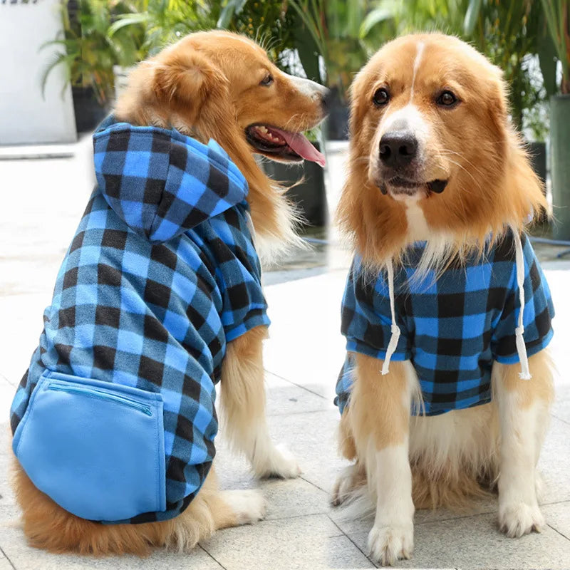 Reversible Plaid Dog Winter Coat, Warm Pet Jacket for Small, Medium & Large Dogs