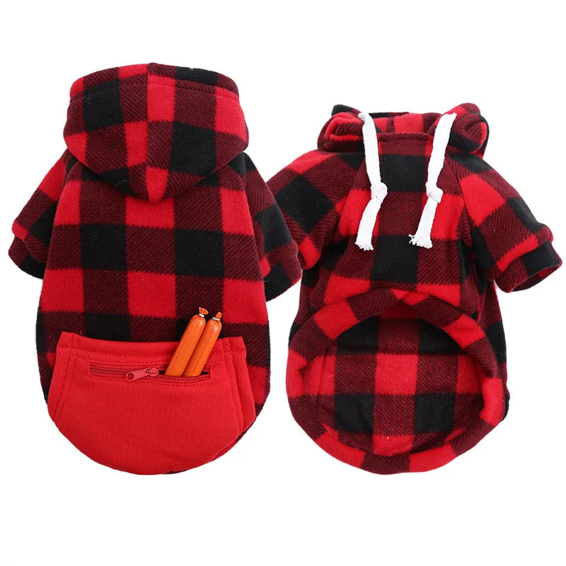 Reversible Plaid Dog Winter Coat, Warm Pet Jacket for Small, Medium & Large Dogs