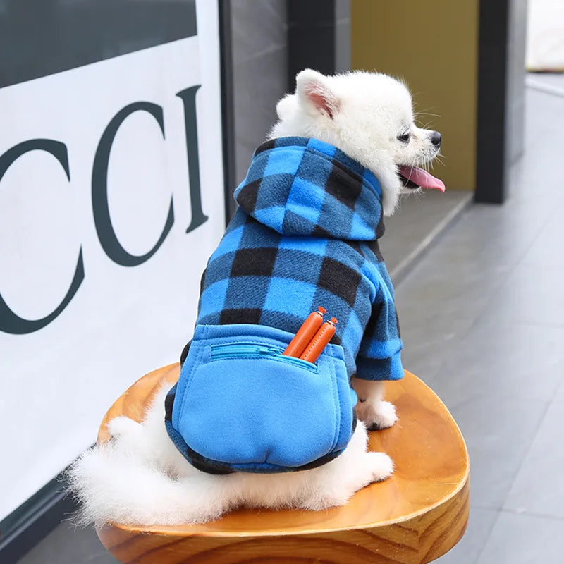 Reversible Plaid Dog Winter Coat, Warm Pet Jacket for Small, Medium & Large Dogs