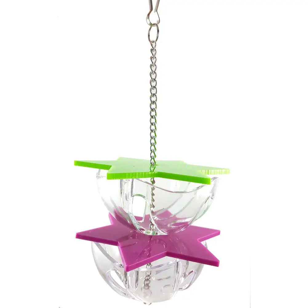 Acrylic Multi-Layer Hexagonal Bird Foraging Toy