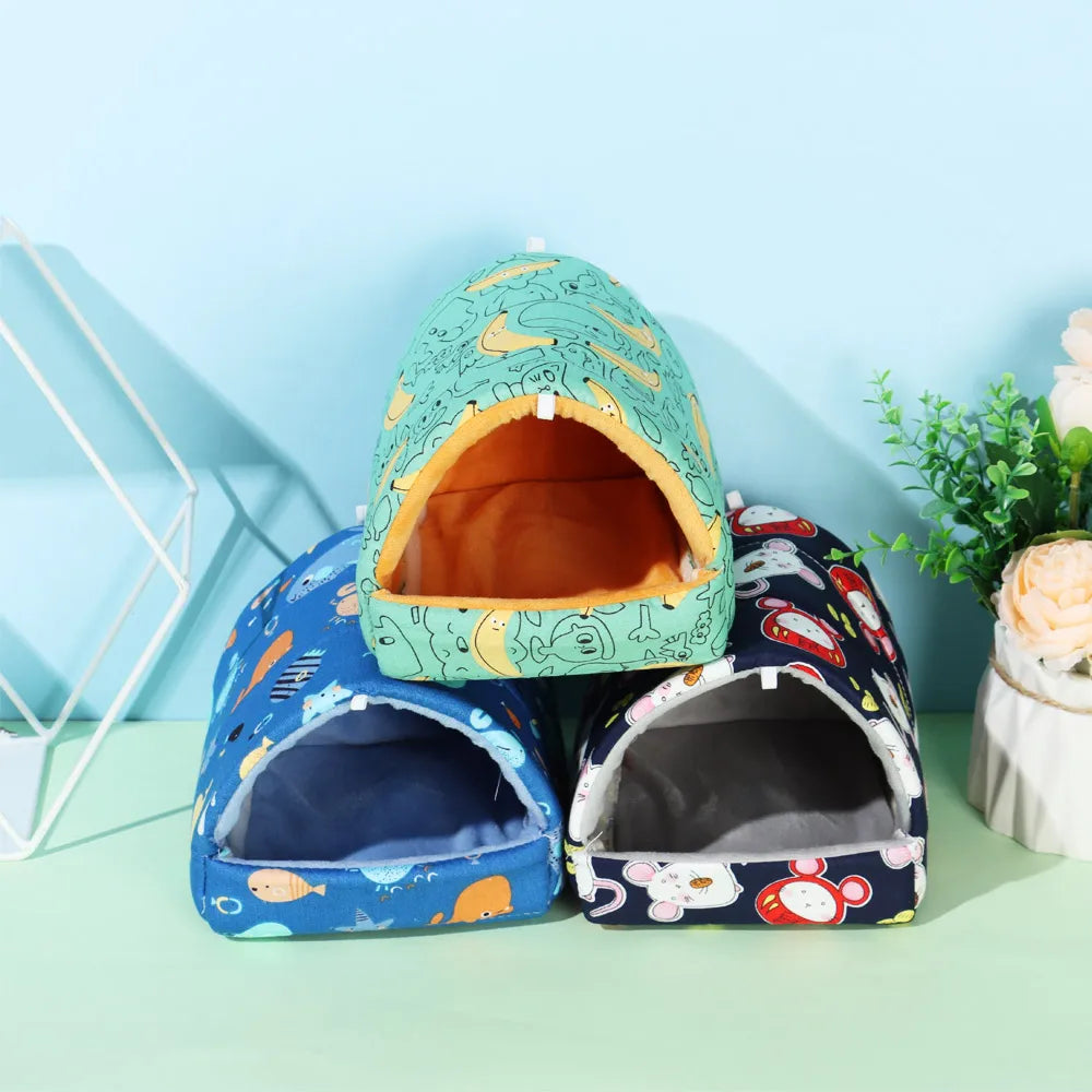 Cartoon Small Pet Sleeping Bed & Warm Nest for Winter